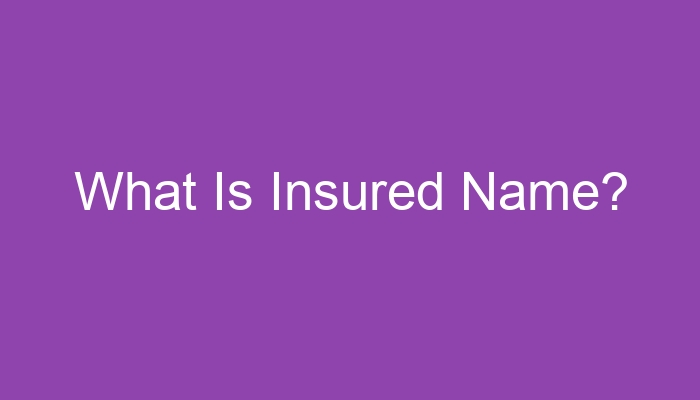 What Is Insured Name 